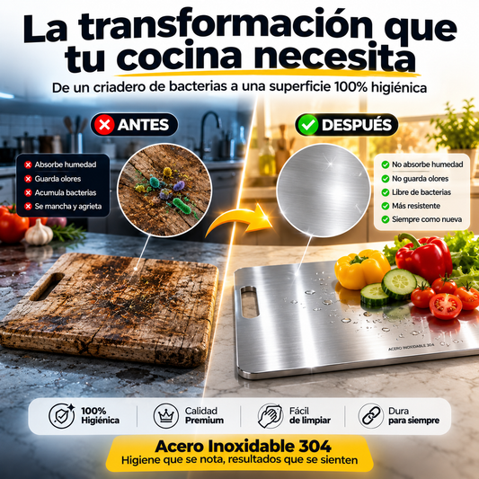 TABLA EN ACERO INOXIDABLE 30*40 | El Mejor Producto Para Tu Salud